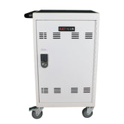 Mobile Charging Cart and Cabinet for Tablets Laptops 30-Device With Combination Lock(White).