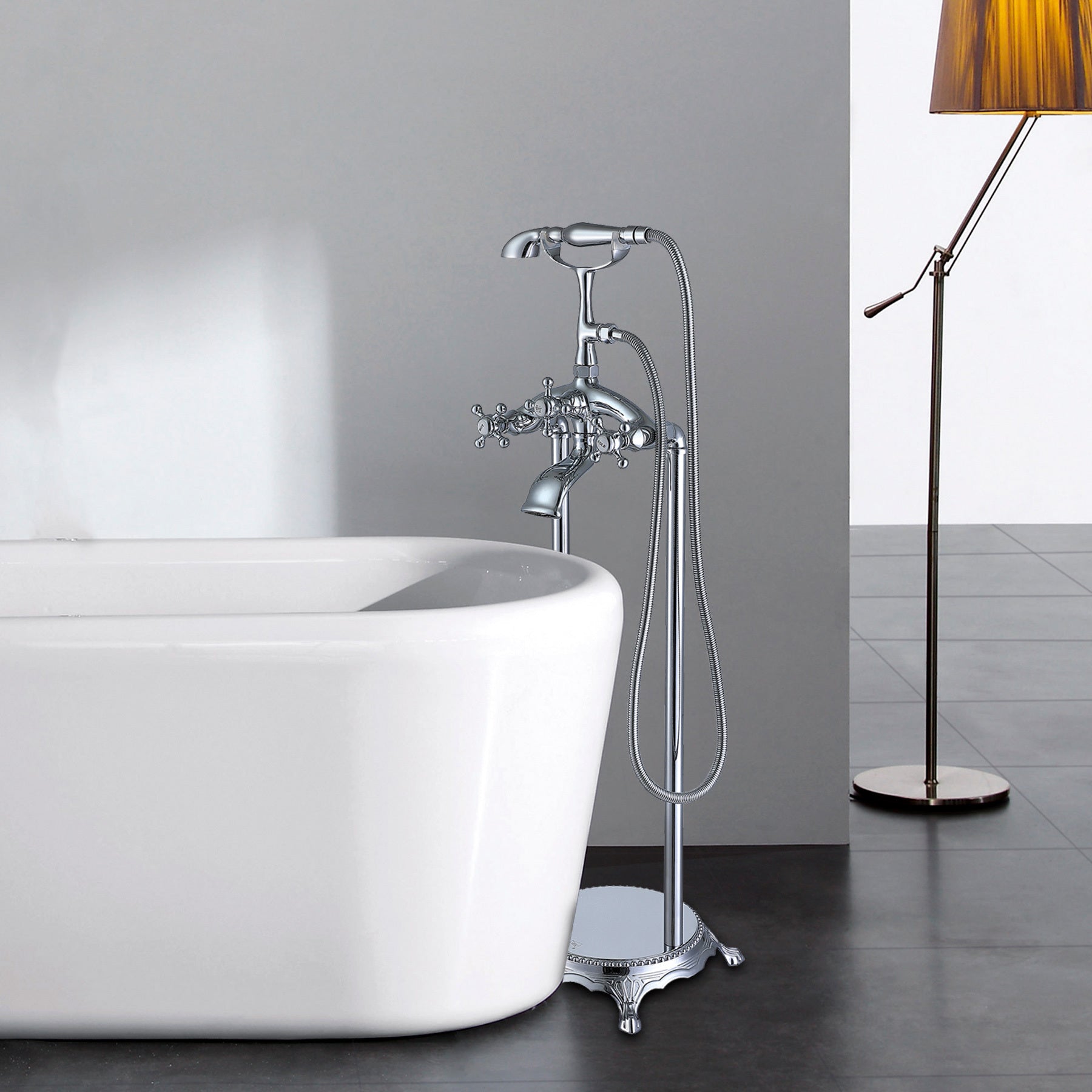 Freestanding Bathtub Faucet with Hand Shower