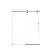 Frameless Single Sliding Shower Door with Bypass Design, Clear Tempered Glass and Brushed Nickel Finish, 56'-60'W x 72'H
