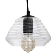 Torus Triangle Industrial Pendant with Clear Glass by LumiSource