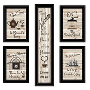 'Kitchen Friendship Collection' 5-Piece Vignette By Trendy Decor 4U, Black Frame