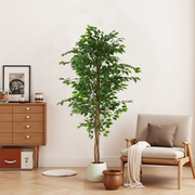74' Artificial Ficus Tree with Black Plastic Pot
