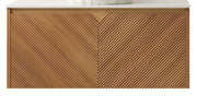 RUBEN 36' Wall-Mounted Brown Oak Cabinet and Carrara White Countertop, NO Basin, No Faucet and Sink Cover