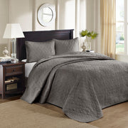 Reversible Bedspread Set Dark Grey Queen