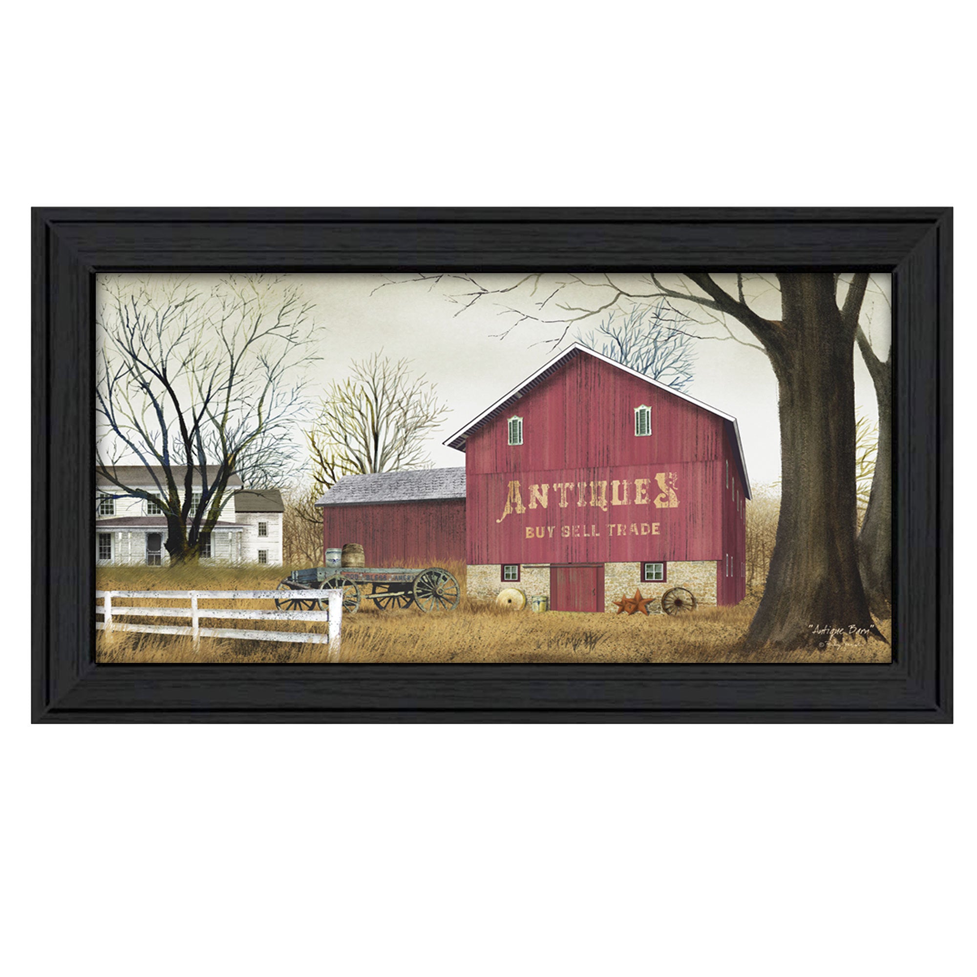 'Antique Barn' By Billy Jacobs, Printed Wall Art, Ready To Hang Framed Poster, Black Frame