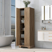Storage Cabinet with Two Doors for Bathroom, Office, Adjustable Shelf, MDF Board, Brown (Old Sku:N725P181207D)