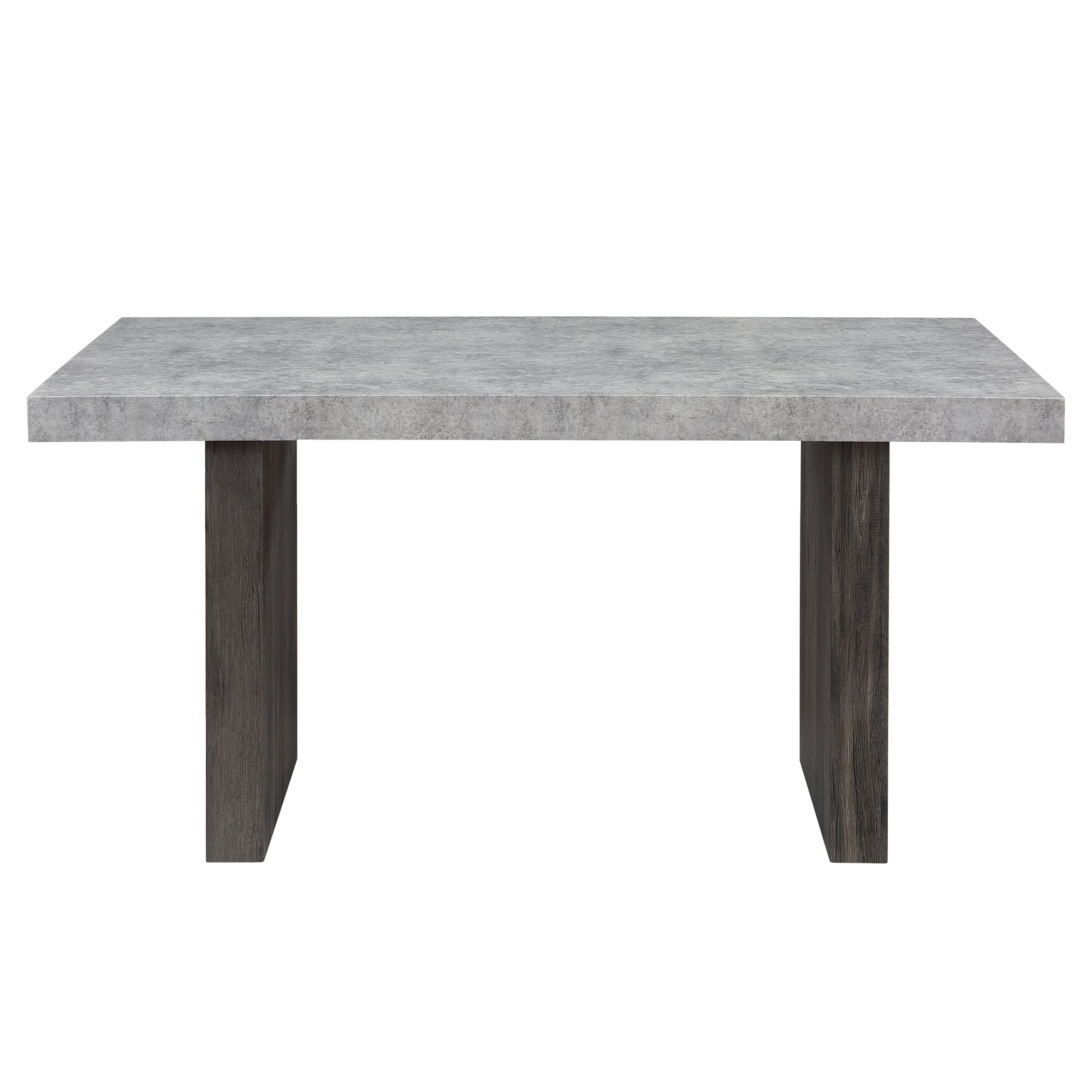 Contemporary SUSAN GREY Dining Table with Faux Marble Finish and Rubber Wood in Grey