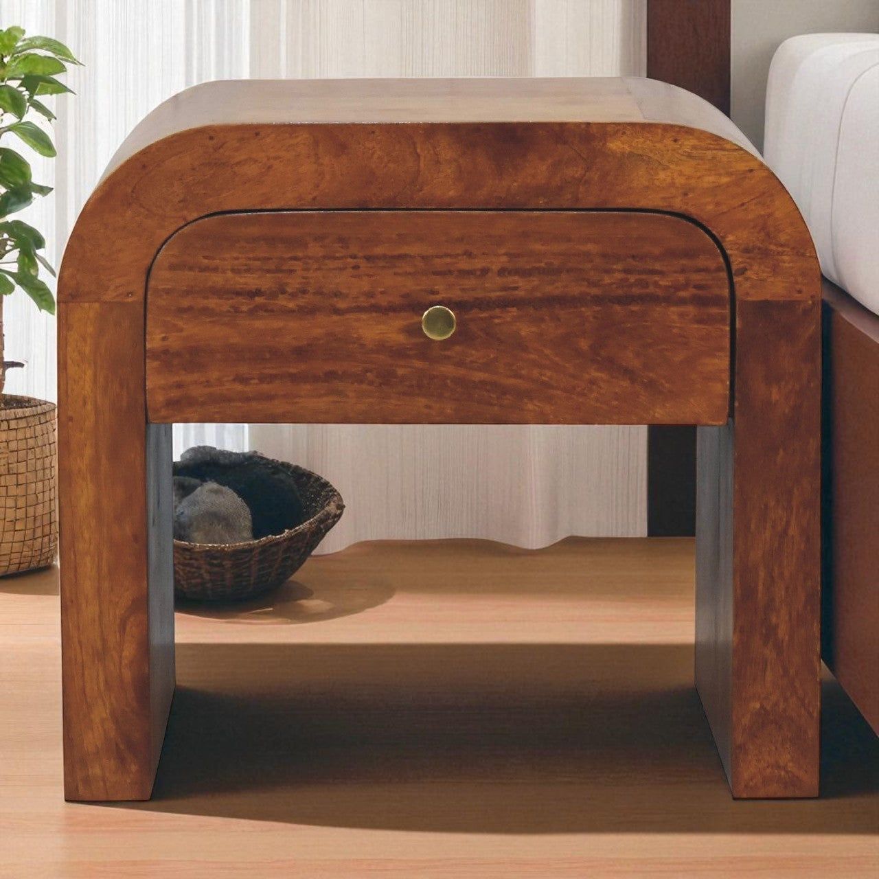 Darcy Chestnut Bedside, Single Box Product, Brown