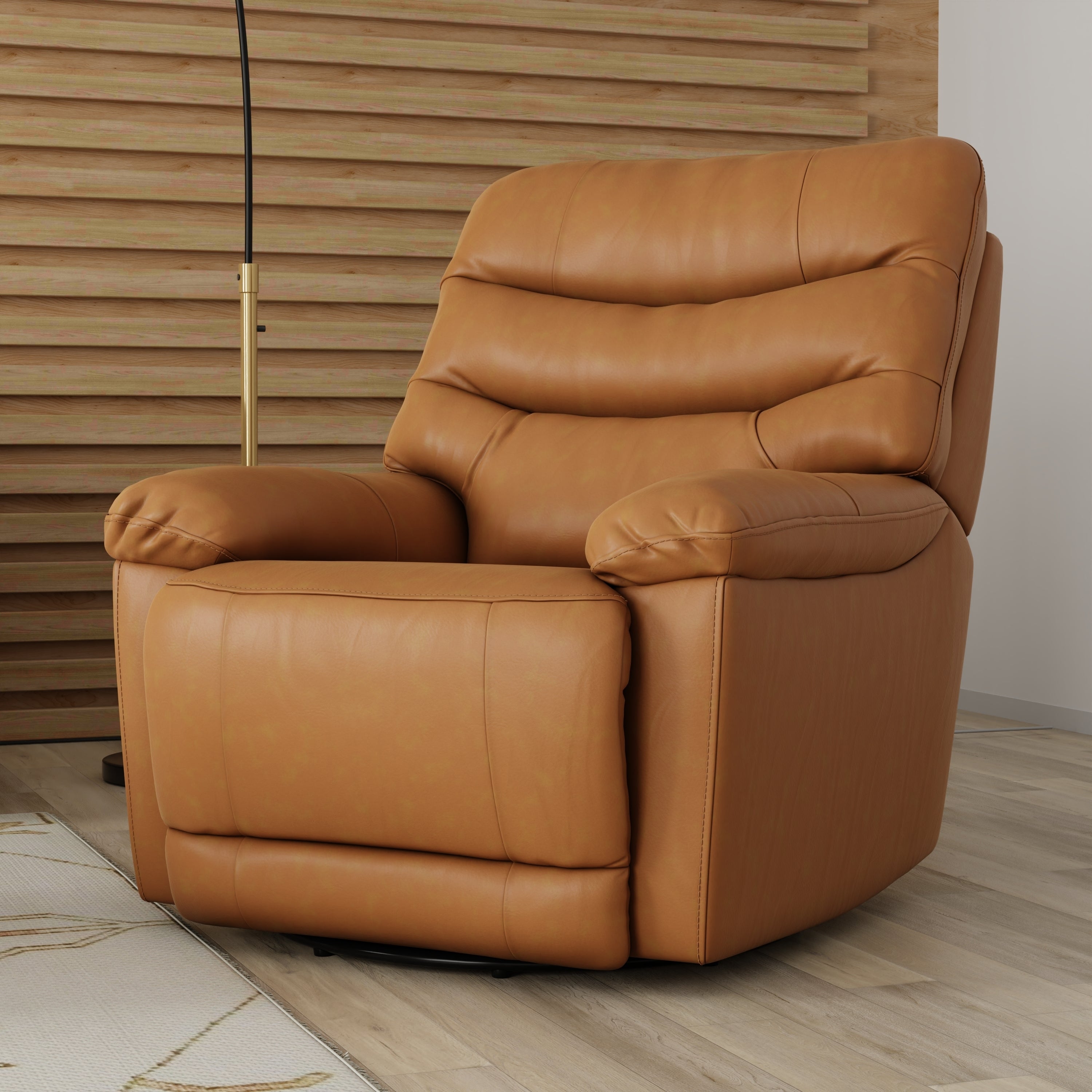 Global Home Swivel Glider Recliner with Manual Footrest In Oslo Antelope