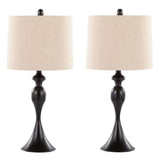 Ashland 27' Contemporary Metal Table Lamp in Oil Rubbed Bronze with Oatmeal Linen Shade from Grandview Gallery by LumiSource - Set of 2