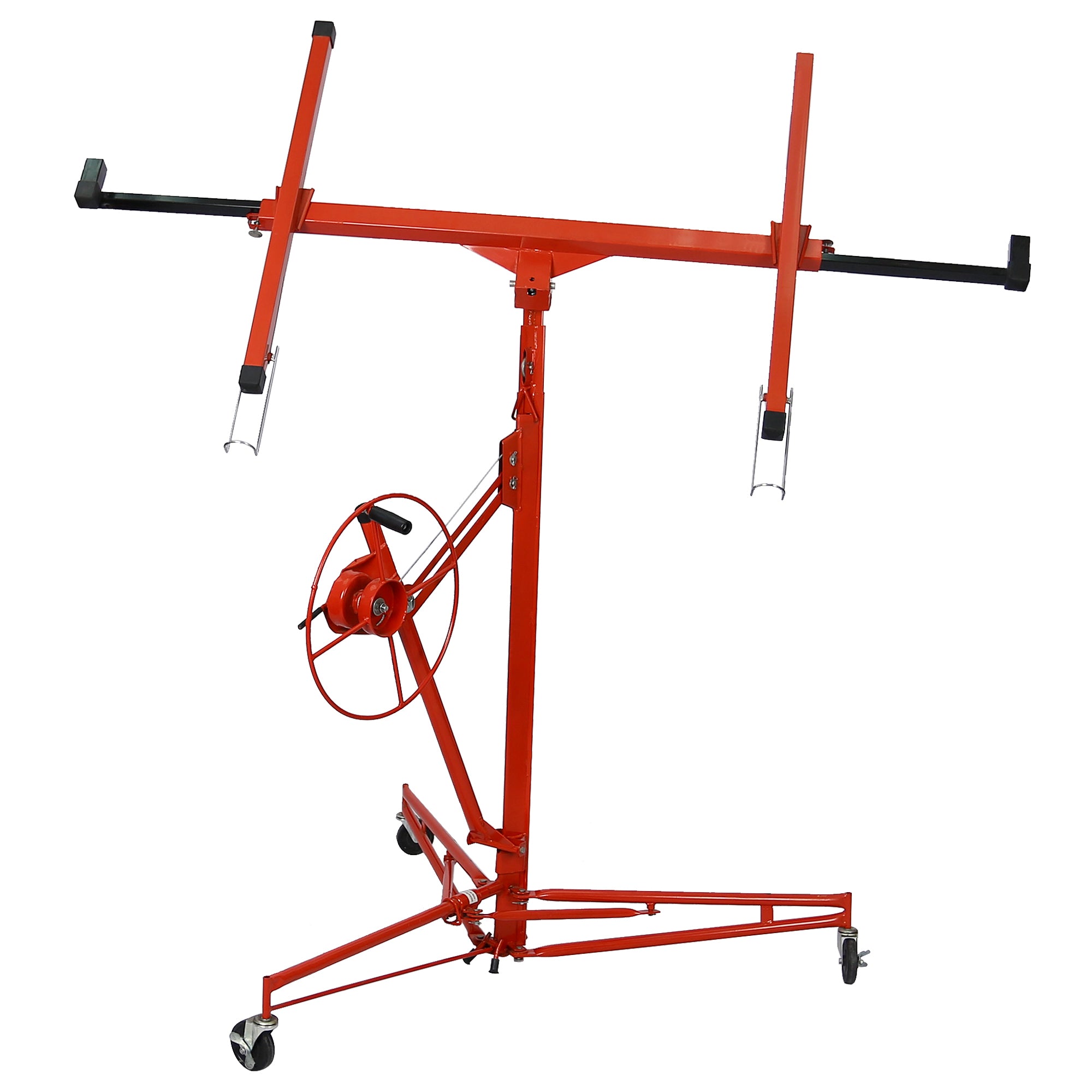 Heavy-Duty Drywall Lift Panel 11' Hoist Jack Lifter, Red Steel Construction