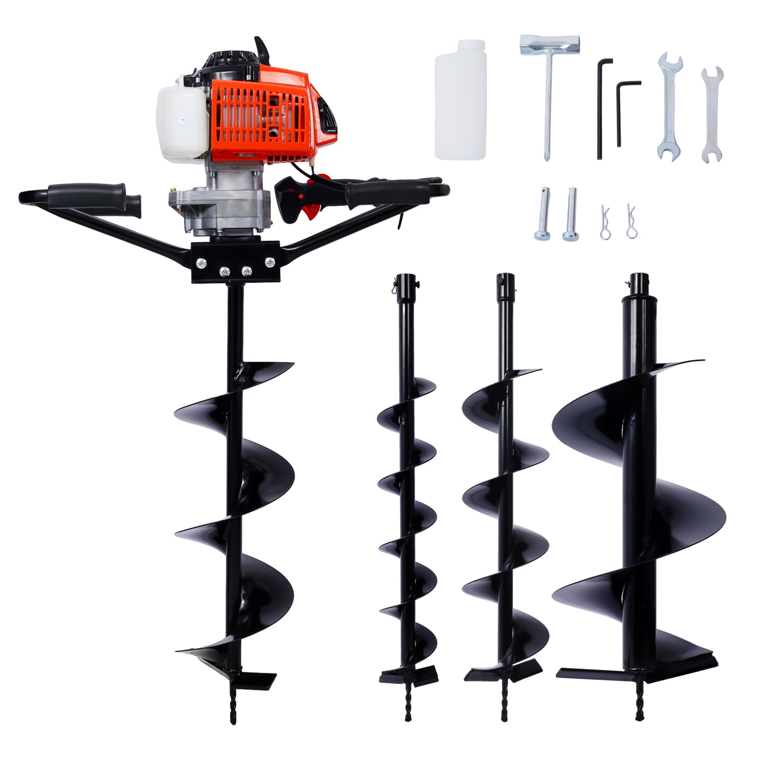 2.7HP Post Hole Digger 63cc two person handle Gas-Powered 2-Stroke Auger Digging Drill Shaft Size 3/4' (Machine Only)EPA COMPLAINT With   L4'+L6'+L8'+L12' DRILL BITS