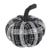 7x7x7' Fabric Light Black White Plaid Pumpkin, for Holiday Halloween Decor