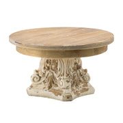 D9.5' x 5.5' Cake Stand, Wood Cake Plate with Magnesium Base