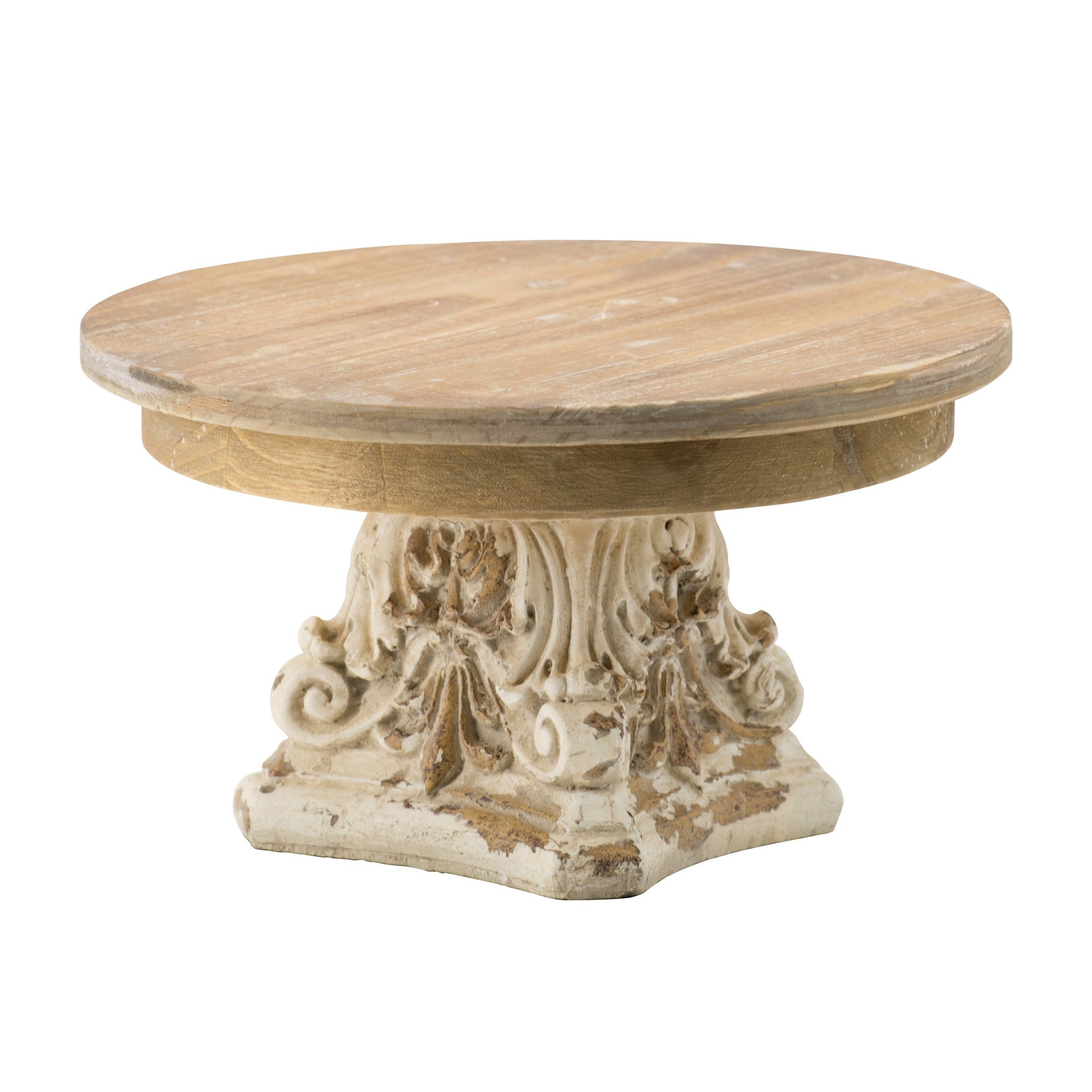 D9.5' x 5.5' Cake Stand, Wood Cake Plate with Magnesium Base