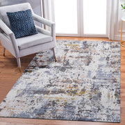LOOM & LUXE Collection 6X9 Ivory/Blue /Abstract Non-Shedding Living Room Bedroom Dining Home Office Stylish and Stain Resistant Area Rug