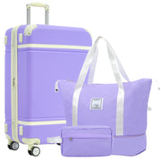 Hardshell Luggage Sets with Bags Lightweight Suitcase Double Spinner Wheels with TSA Lock ,Single Vintage Luggage 28 IN,Purple