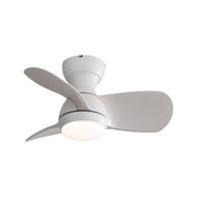 23 Inch White Indoor Ceiling Fan with 3 ABS Blades and Reversible DC Motor with 18W LED Light