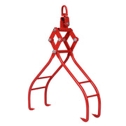Heavy-Duty 4 Claw Timber Log Lifting Tongs Grabber with 36-Inch Opening, Red Carbon Steel