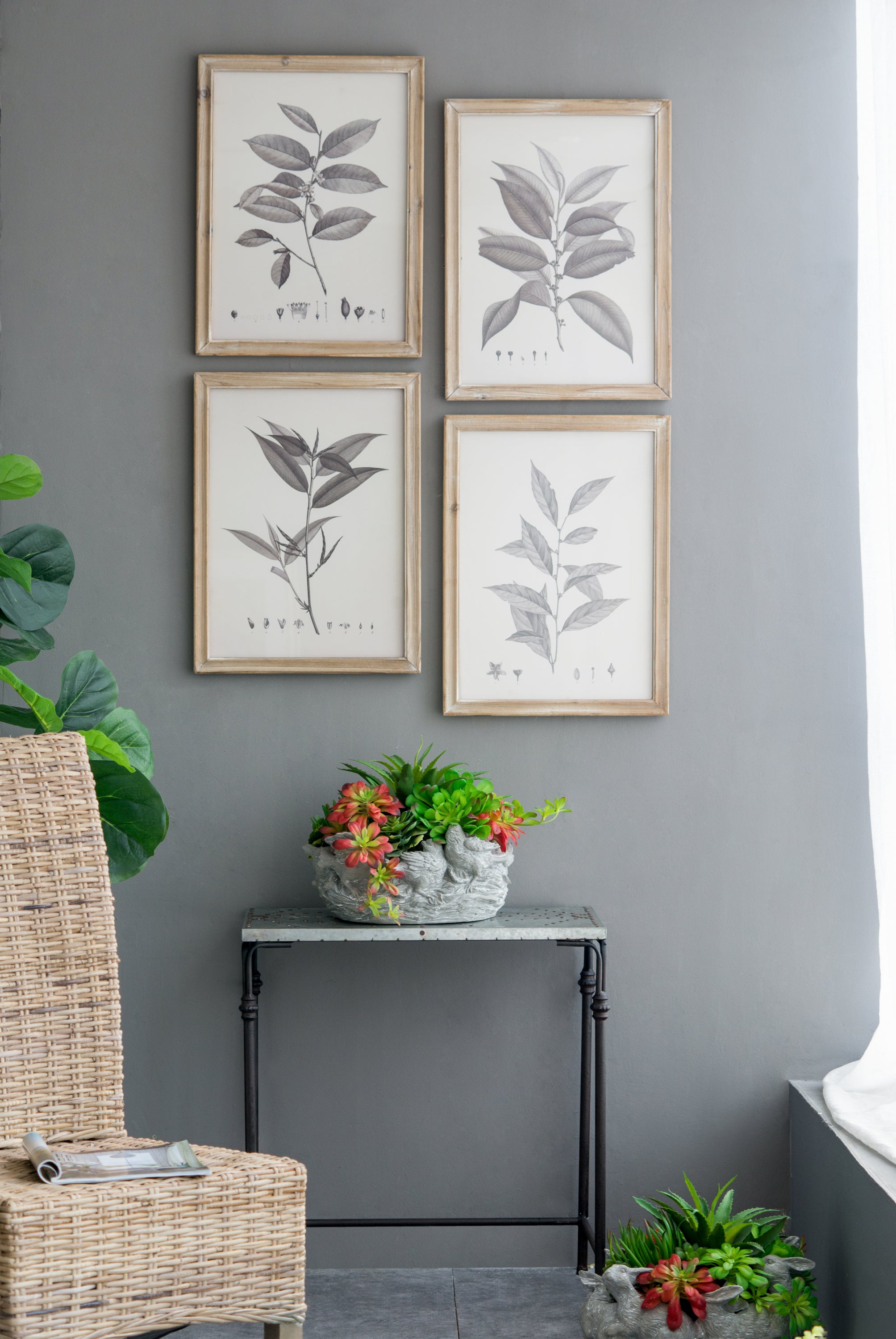 15.7x20.7' Botanical Wall Décor, Home Decor for Living Room, Dining Room, Bedroom, Hallway, Set of 4