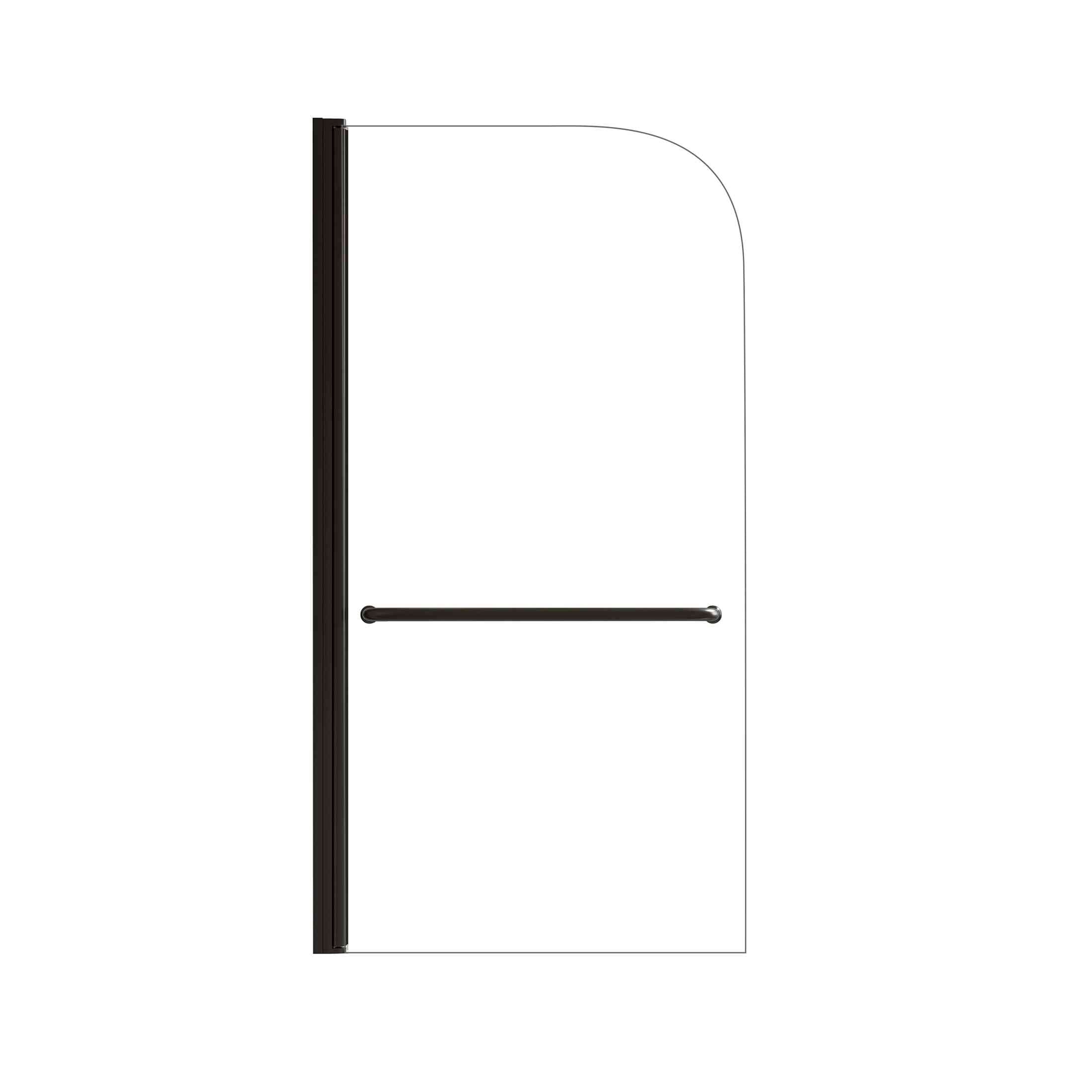 Matte Black Aluminum Alloy Bathtub Shower Door with 6mm Tempered Glass, 30in W x 58in H