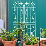 4 Pack Metal Garden Trellis 86.7' x 19.7' Rustproof Trellis for Climbing Plants Outdoor Flower Support Cream White