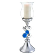 20.5' Tall Polyresin' Dazzle' Candleholder, Silver finish