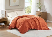 1 PCS King Lightweight Down Alternative Blanket with Satin Trim Orange