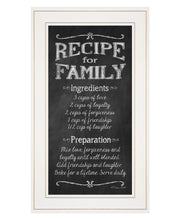 'Recipe for Family' by Susan Ball, Ready to Hang Framed Print, White Frame