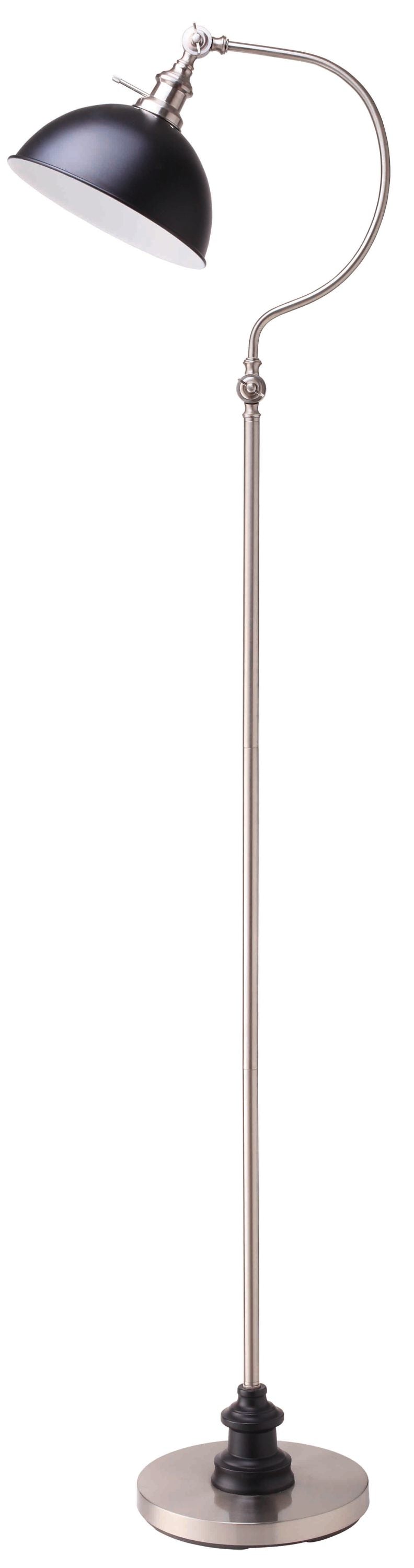 56''H SATIN NICKLE GOOD NECK FLOOR LAMP