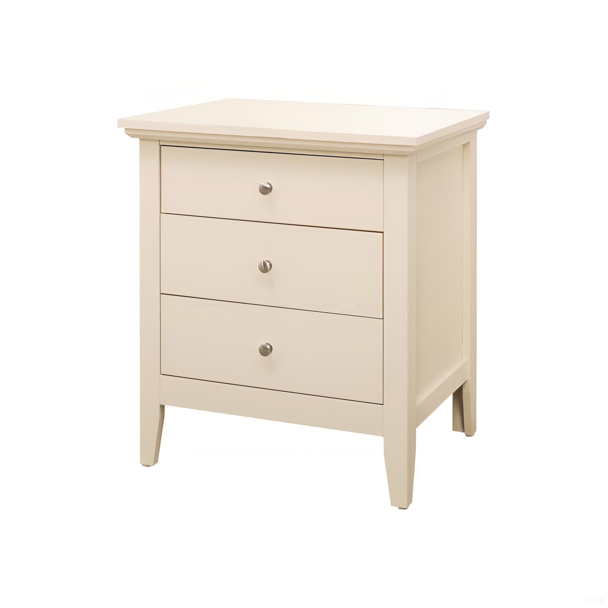 Charming Casual Nightstand in Beige Particle Board, 26 x 24 x 18 inches