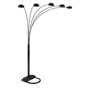 84' Tall Metal Floor Lamp with Black finish and 5 adjustable Arch Arms