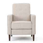 Macedonia Mid-Century Modern Button Tufted Fabric Recliner