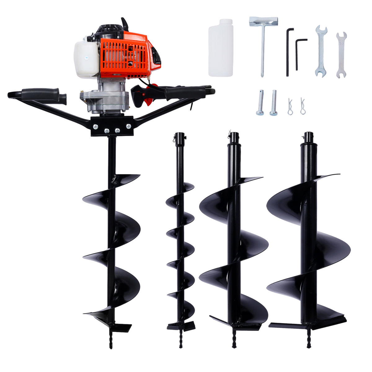 2.7HP Post Hole Digger 63cc two person handle Gas-Powered 2-Stroke Auger Digging Drill Shaft Size 3/4' (Machine Only)EPA COMPLAINT With L4'+L8'+L10'+L12' DRILL BITS