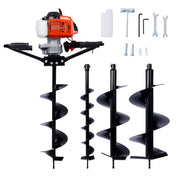 2.7HP Post Hole Digger 63cc two person handle Gas-Powered 2-Stroke Auger Digging Drill Shaft Size 3/4' (Machine Only)EPA COMPLAINT With L4'+L8'+L10'+L12' DRILL BITS