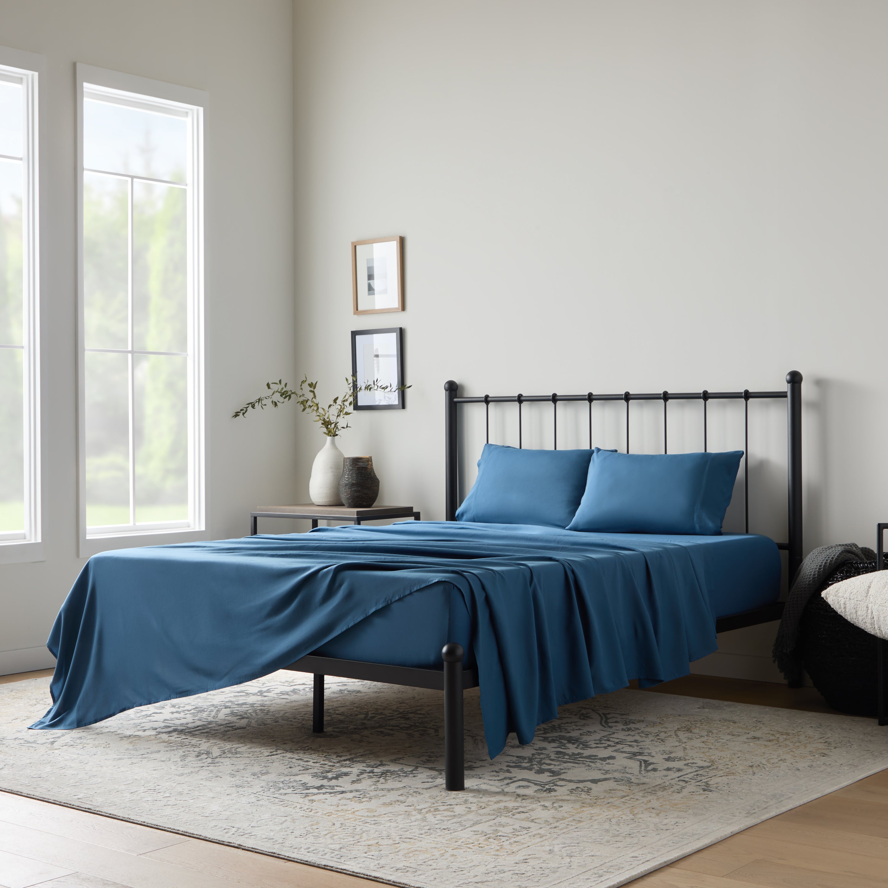 Weekender 90gsm Bamboo Sheet Set, Queen, Blue