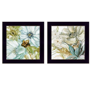 'Sea Glass' 2-Piece Vignette By JG Studios, Ready to Hang Framed Print, Black Frame