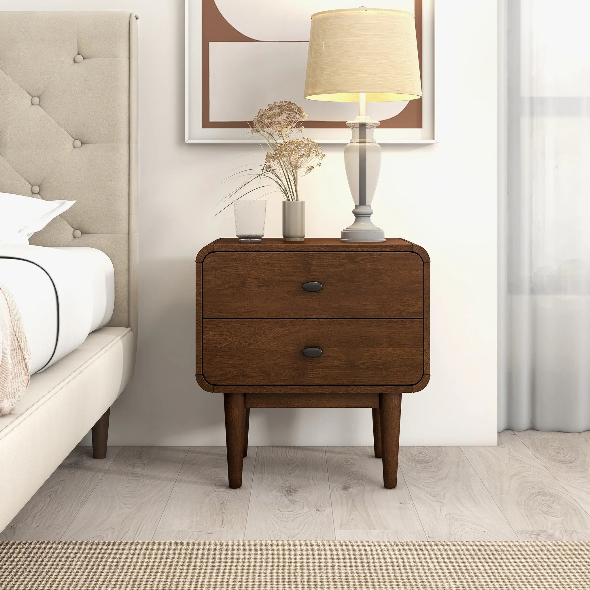 Alexa Mid Century Modern Style Night Stand
