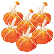 5x7' Md Pumpkin Ornament, Set of 6  for Holiday Harvest Festival Fall Festival & Thanksgiving