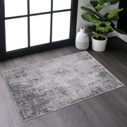 MARFI Collection 2X3 Light Grey / Abstract Doormat Rug
