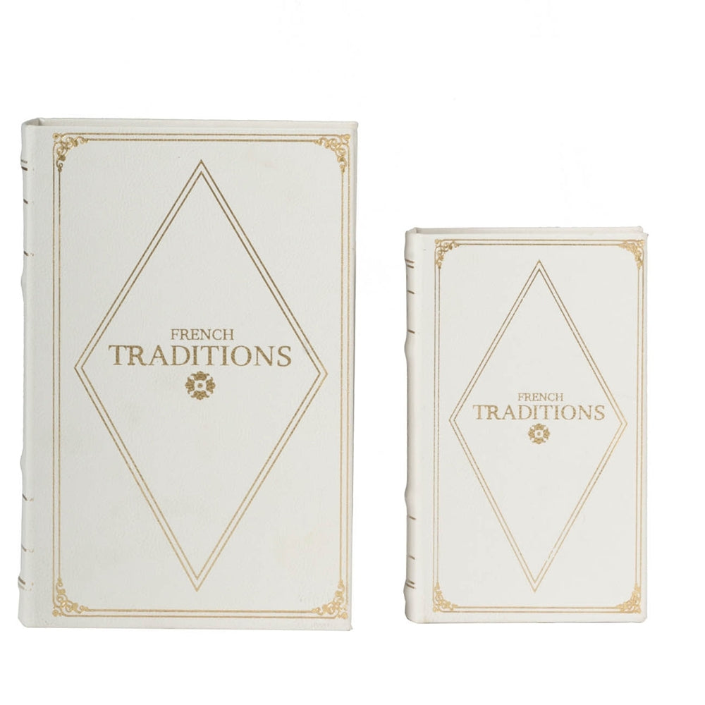 Set of 2 Book Boxes, L:10.6x6.9x2.6', S:8x5x2'