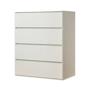 Liv Contemporary Four-Drawer Wood Chest with Extra Storage in White Melamine, 21x39x47 inches