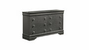 Blaze Modern Style 6-Drawer Dresser Made with Wood in Metallic Gray(Only Dresser) same as B009P286642 (CA inventory)