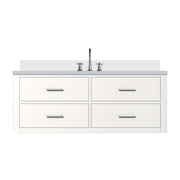 White Single Bath Vanity 48 in. W x 22 in. D, Cultured Marble Top, and Faucet Set