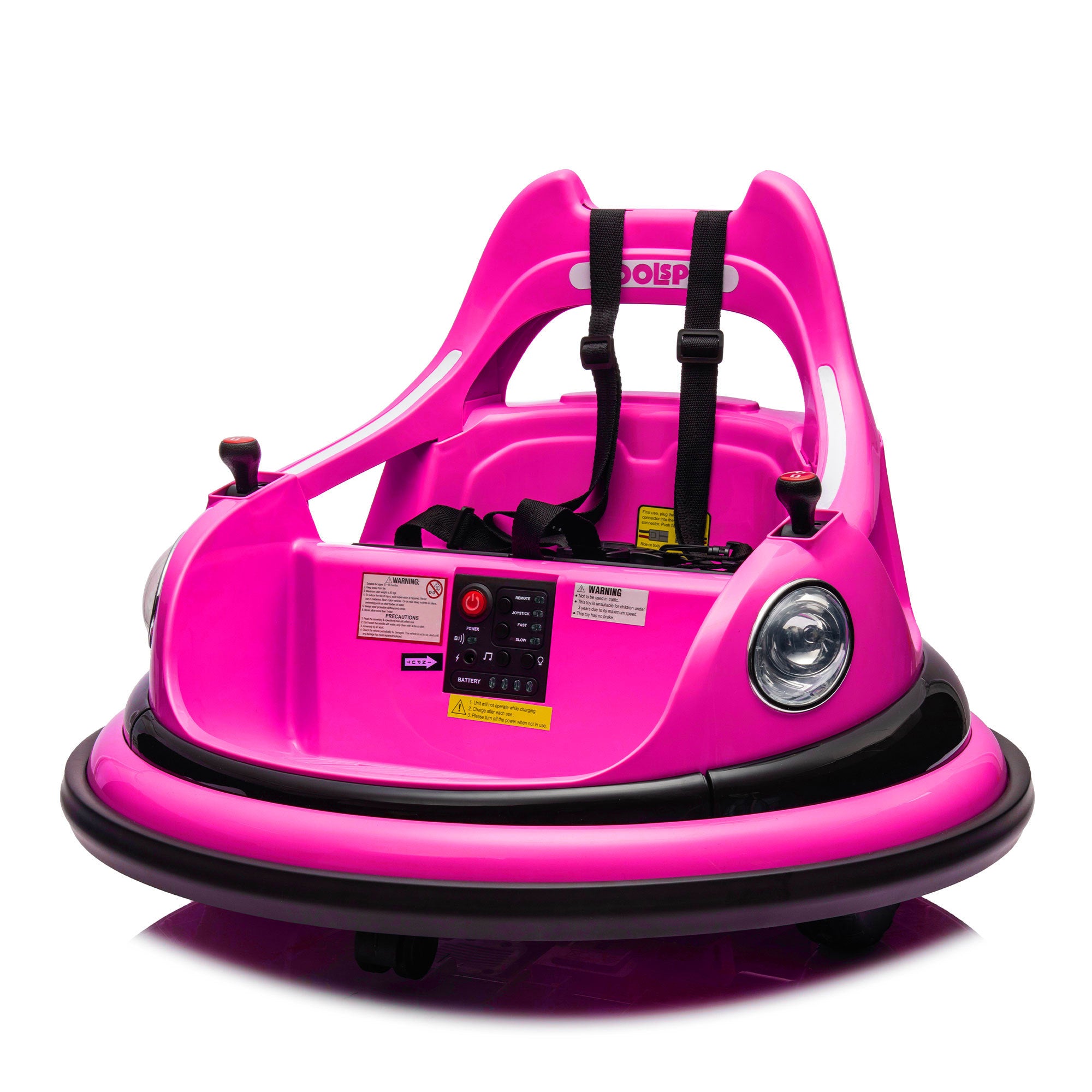 12V ride on bumper car for kids,electric car for kids,1.5-5 Years Old,W/Remote Control, LED Lights, Bluetooth & 360 Degree Spin, Vehicle body with anti-collision padding
Five-point Safety Belt,2wd