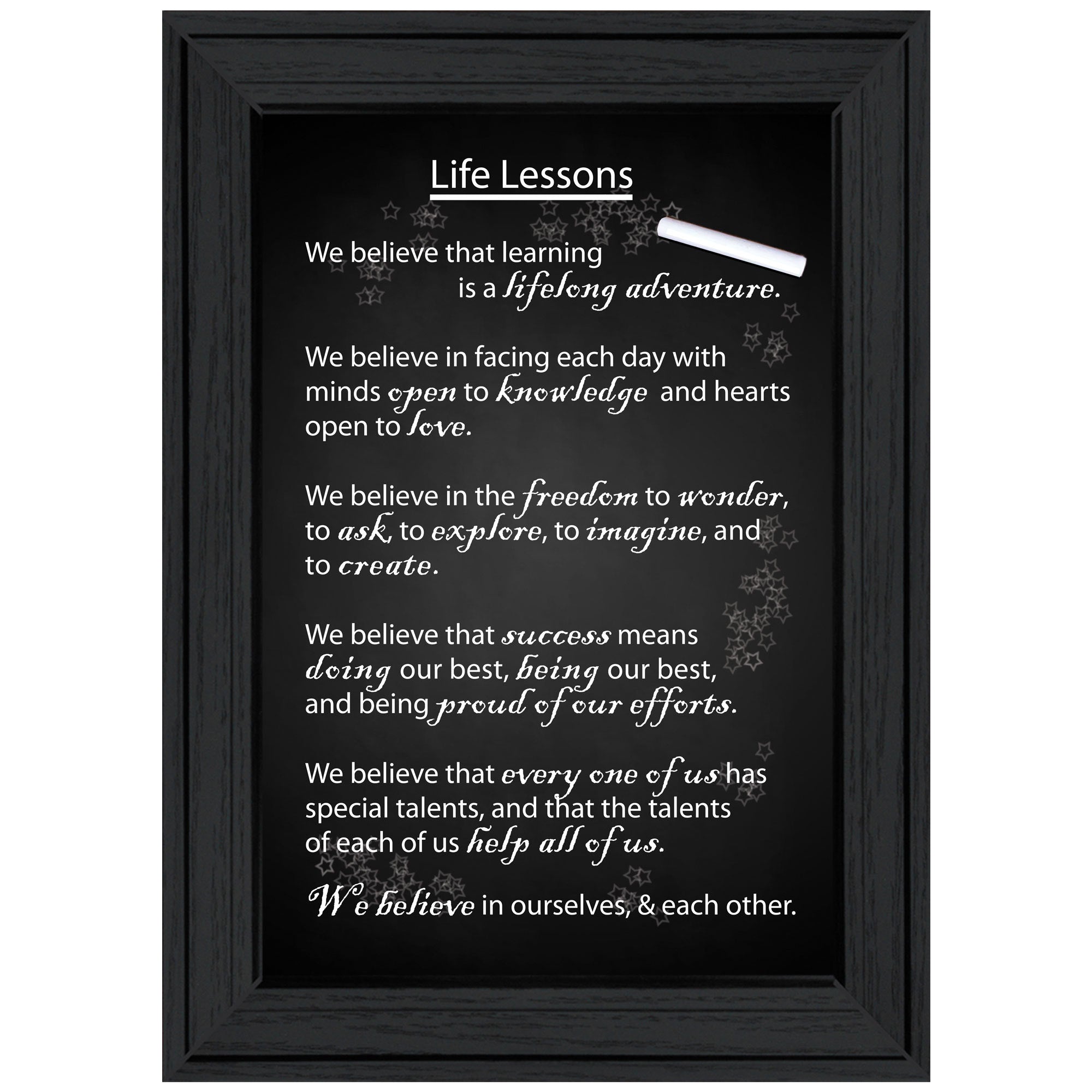 'Life Lessons' By Trendy Decor 4U, Ready to Hang Framed Print, Black Frame