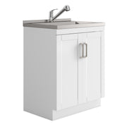 Kyle - 28' Laundry Cabinet with Faucet and Stainless Steel Sink - White
