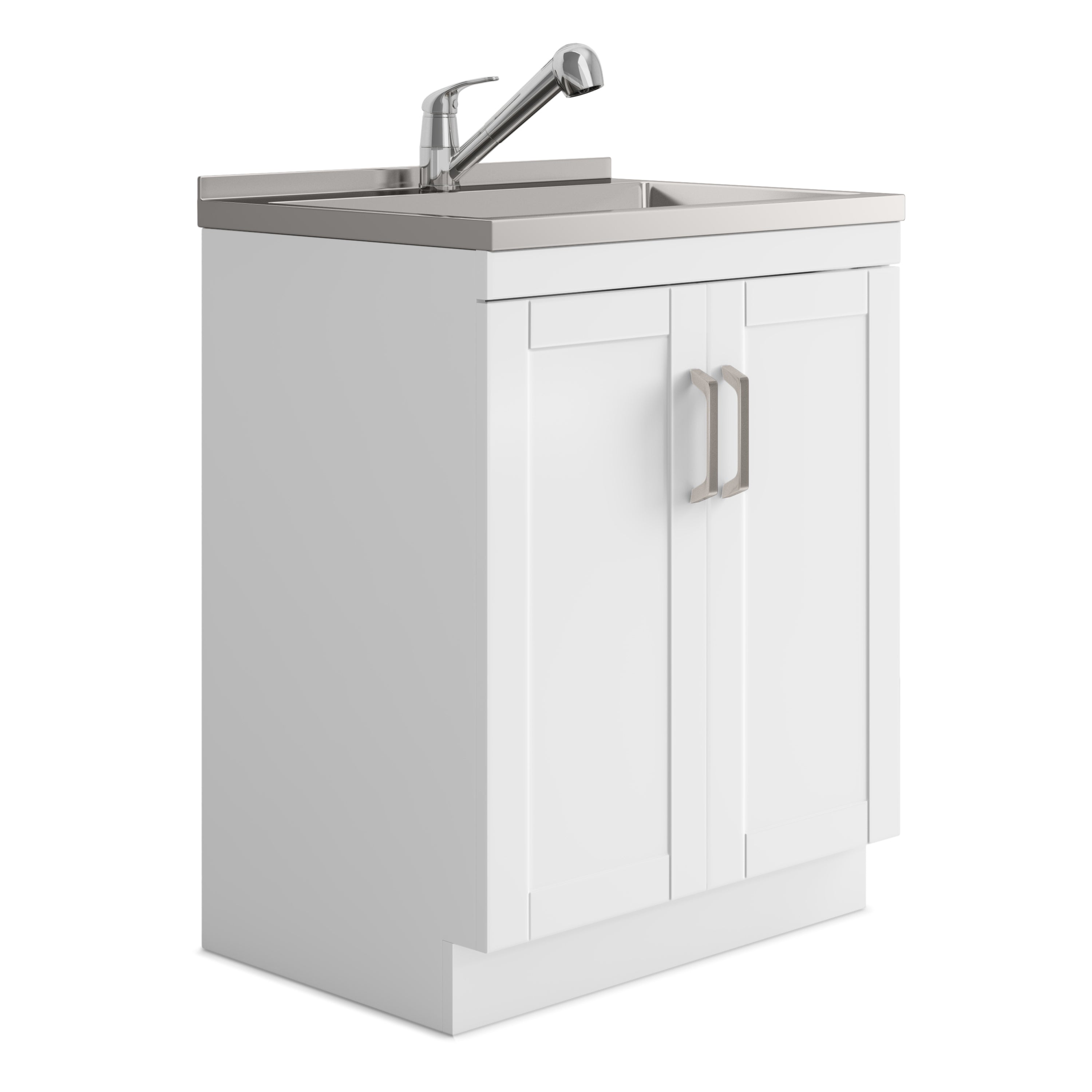 Kyle - 28' Laundry Cabinet with Faucet and Stainless Steel Sink - White