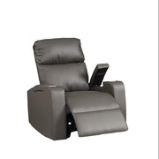 Modern Terry Collection, Upholstered Faux Leather with Electric Power Recliner Chair, Grey
