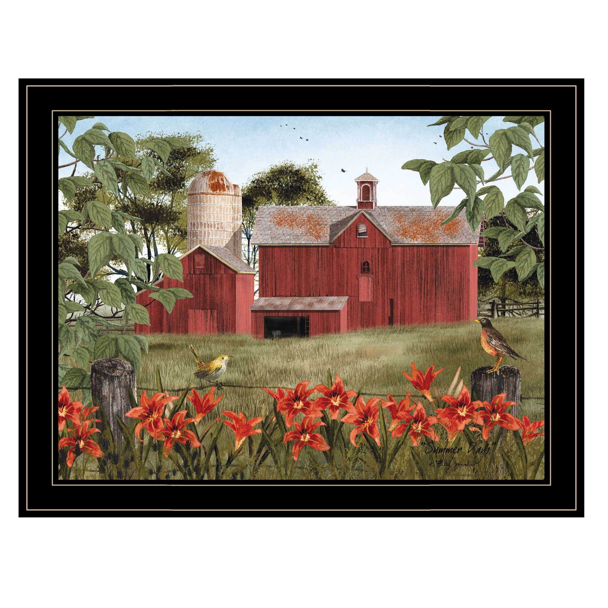 'Summer Days' by Billy Jacobs, Ready to Hang Framed Print, Black Frame